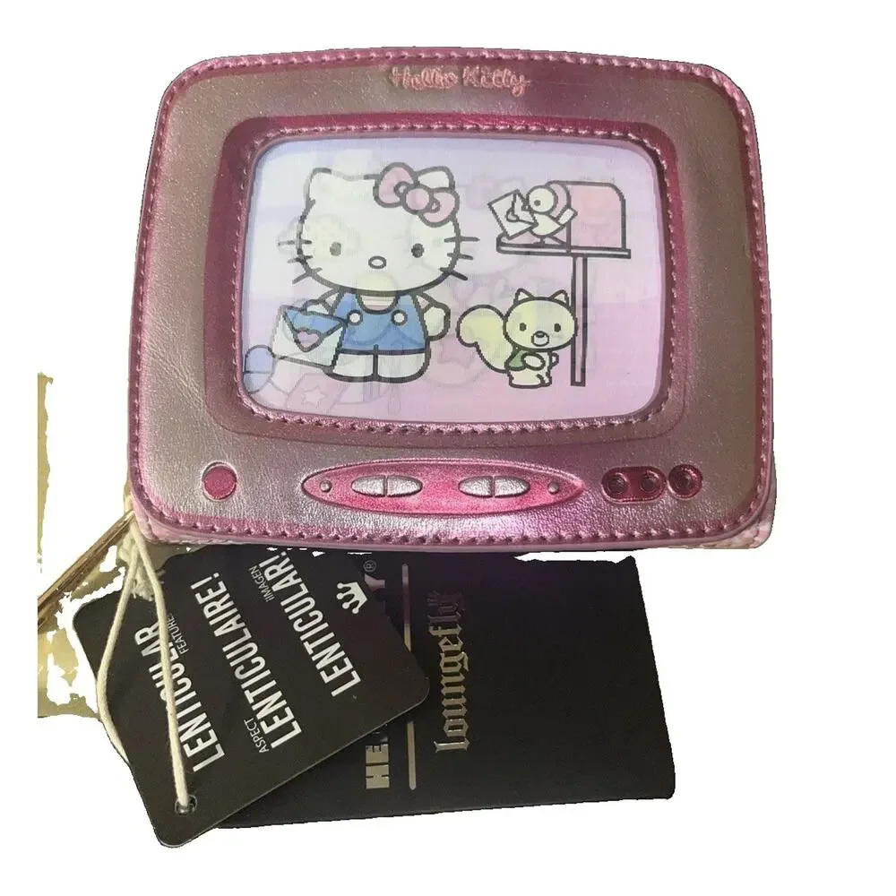 Loungefly HELLO KITTY Vintage TV Lenticular Mini Backpack Coin Bag & Zip Wallet